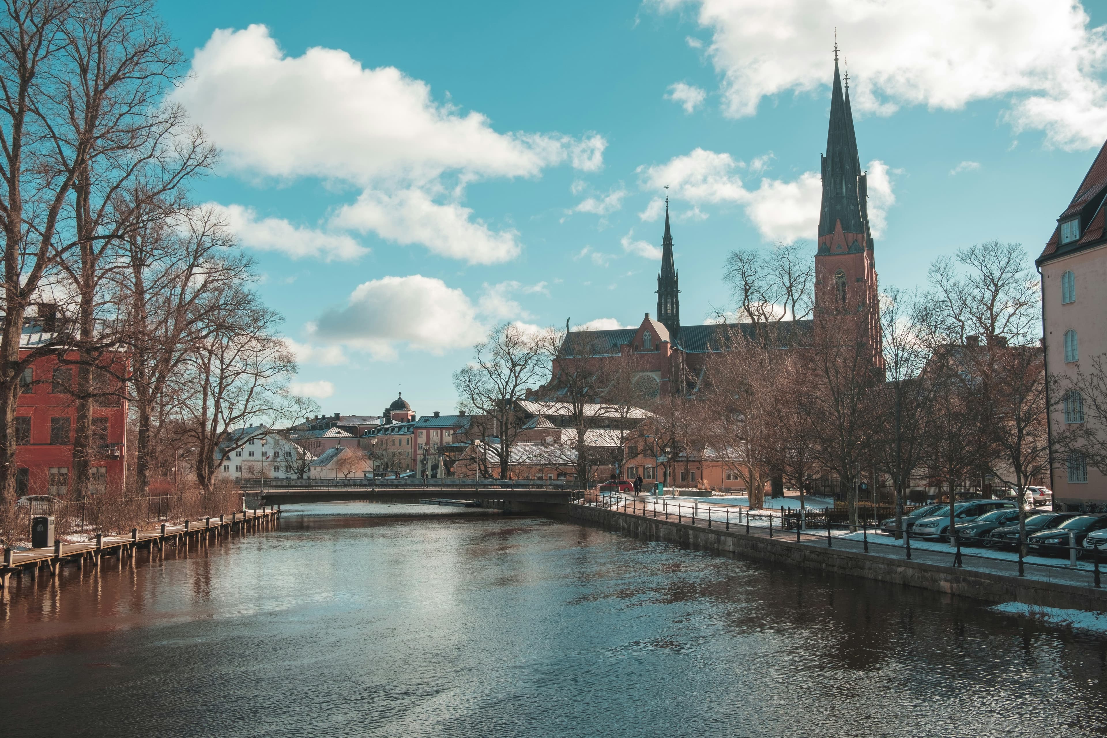 Uppsala cathedral and cityscape