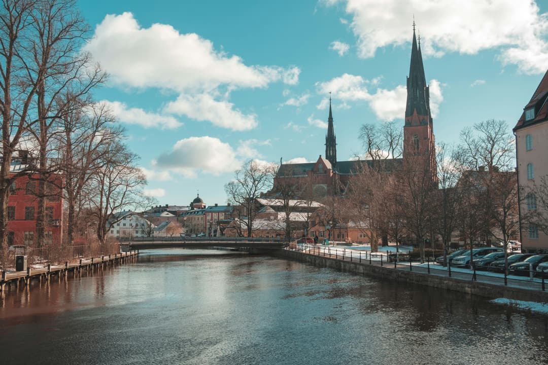 Uppsala cathedral and cityscape